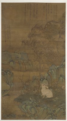 图片[1]-Taocheng Toad Palace Jade Rabbit Picture Axis-China Archive